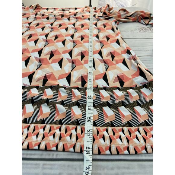 JM Collection Embellished Tunic Top Womens M Mosaic 3/4 Sleeves Scoop Neck - Picture 7 of 12